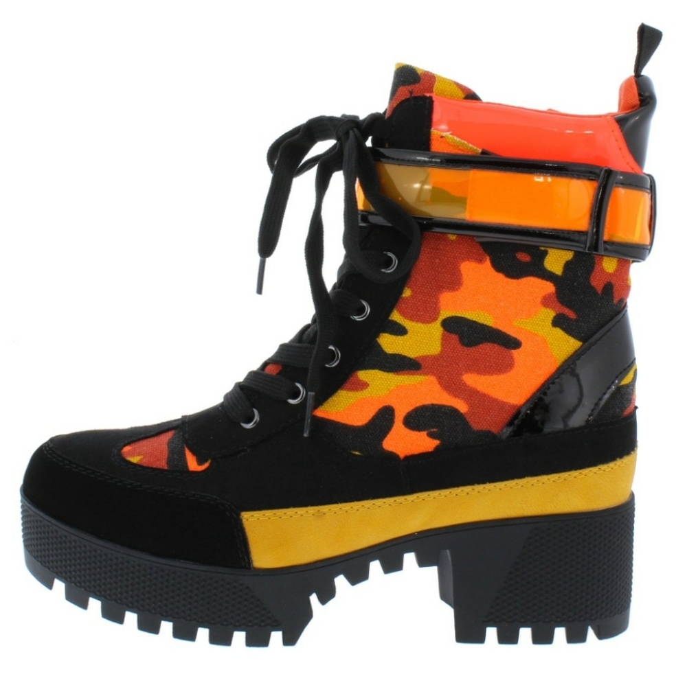 Orange Camo Combat Boots-Last Size!!